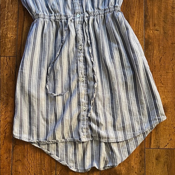 Japna Blue and White Striped Midi Dress - Picture 4 of 5